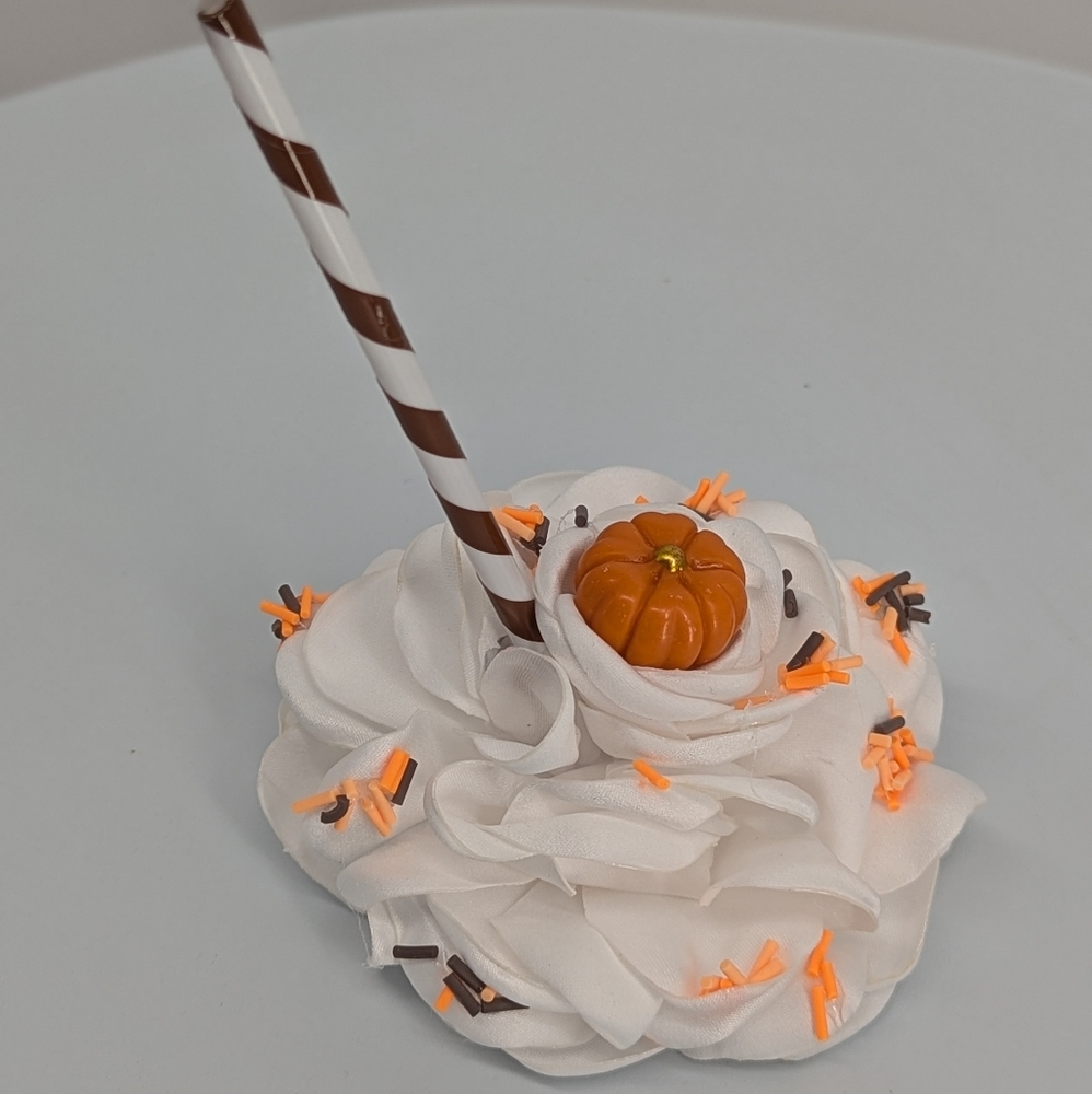 pumpkin spice latte pie Fall food adult child costume accessory 🍂🎃 Hair Clip